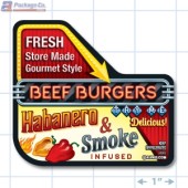 Habanero & Smoke Beef Burgers Full Color Rectangle Merchandising Label (3.5 x 5.875 inch) 250/roll