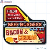 Bacon & Cheddar Beef Burgers Full Color Rectangle Merchandising Label (3.5 x 5.875 inch) 250/roll