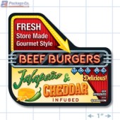Jalapeno & Cheddar Beef Burgers Full Color Rectangle Merchandising Label (3.5 x 5.875 inch) 250/roll