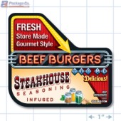 Steakhouse Beef Burgers Full Color Rectangle Merchandising Label (3.5 x 5.875 inch) 250/roll