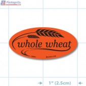 Whole Wheat Fluorescent Red Oval Merchandising Labels - Copyright - A1PKG.com SKU - 30301