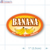 Banana Full Color Oval Merchandising Labels - Copyright - A1PKG.com SKU -  33103