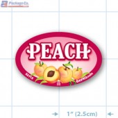 Peach Full Color Oval Merchandising Labels - Copyright - A1PKG.com SKU -  33113