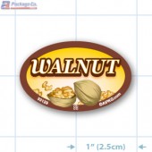 Walnut Full Color Oval Merchandising Labels - Copyright - A1PKG.com SKU -  33129