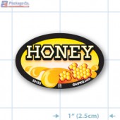Honey Full Color Oval Merchandising Labels - Copyright - A1PKG.com SKU -  33153