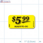 $5.99 Ready to Go Bright Yellow Merchandising Price Label Copyright A1PKG.com - 66460