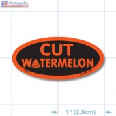 Cut Watermelon Fluorescent Red Oval Merchandising Labels - Copyright - A1PKG.com SKU - 71003