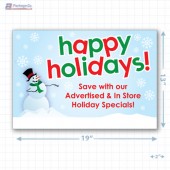 Snowman Happy Holiday Full Portrait Merchandising Poster - Copyright - A1PKG.com SKU -  90203
