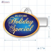 In Store Holiday Special Merchandising Oval Shelf Dangler - Copyright - A1PKG.com - 90319