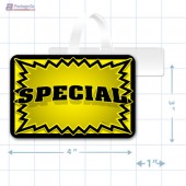 Yellow Special 3D Starburst Merchandising Rectangle Shelf Dangler - Copyright - A1PKG.com - 16020