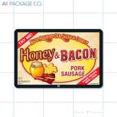 Honey Bacon Pork Sausage Full Color Rectangle Merchandising Label  (3x2inch) 500/Roll