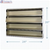 Silver Anodized 4 Shelf Wall Mount Ultimate Label Center- 24 Inch
