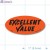 Excellent Value Fluorescent Red Oval Merchandising Labels PQG (1x2 inch) 500/Roll 