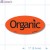 Organic Fluorescent Red Oval Merchandising Labels PQG (1x2 inch) 500/Roll 