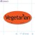 Vegetarian Fluorescent Red Oval Merchandising Labels PQG (1x2 inch) 500/Roll 