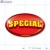 Special Full Color (Red) Oval Merchandising Labels PQG (1.2x2 inch) 500/Roll