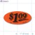 $1.09 Fluorescent Red Oval  Merchandising Price Labels PQG (1x2 inch) 500/Roll 