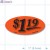 $1.19 Fluorescent Red Oval Merchandising Price Labels PQG (1x2 inch) 500/Roll 