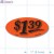 $1.39 Fluorescent Red Oval Merchandising Price Labels PQG (1x2 inch) 500/Roll 