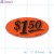 $1.50 Fluorescent Red Oval Merchandising Price Labels PQG (1x2 inch) 500/Roll 
