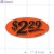$2.29 Fluorescent Red Oval Merchandising Price Labels PQG (1x2 inch) 500/Roll 