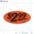 $2.99 Fluorescent Red Oval Merchandising Price Labels PQG (1x2 inch) 500/Roll 