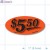 $5.50 Fluorescent Red Oval Merchandising Price Labels PQG (1x2 inch) 500/Roll 