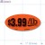 $3.99/ lb Fluorescent Red Oval Merchandising Labels PQG (1x2 inch) 500/Roll