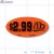 $2.99/ lb Fluorescent Red Oval Merchandising Labels PQG (1x2 inch) 500/Roll