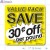 Value Pack Save 30¢ per lb CQG labels (2x2 inch sq.) 500/Roll 