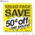 Value Pack Save 50¢ per lb CQG labels (2x2 inch sq.) 500/Roll 