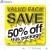 Value Pack Save 50% OFF Merchandising Labels (2x2 inch sq.) 500/Roll 