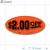 $2.00 Off Fluorescent Red Oval Price Labels PQG (1x2 inch) 500/Roll 