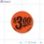 $3.00 Fluorescent Red Circle Merchandising Price Labels PQG (1.25 in. dia.) 1000/Roll 
