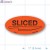 Sliced Fluorescent Red Oval Merchandising Labels PQG (1x2 inch) 500/Roll 