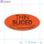 Thin Sliced Fluorescent Red Oval Merchandising Labels PQG (1x2 inch) 500/Roll 