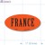 France Red Oval Merchandising Labels PQG (1x2 inch) 500/Roll 