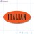 Italian Fluorescent Red Oval Merchandising Labels PQG (1x2 inch) 500/Roll 