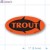 Trout Red Oval Merchandising Labels PQG (1x2 inch) 500/Roll 