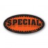 Special Fluorescent Red Oval Merchandising Labels - Copyright - A1PKG.com SKU # 10107