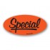 Special Fluorescent Red Oval Merchandising Labels - Copyright - A1PKG.com SKU - 10109