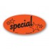 Special Fluorescent Red Oval Merchandising Labels - Copyright - A1PKG.com SKU - 10110