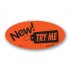 New Try Me Fluorescent Red Oval Merchandising Labels - Copyright - A1PKG.com SKU # 10216