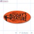 Today's Feature Fluorescent Red Oval Merchandising Labels - Copyright - A1PKG.com SKU - 10218