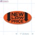 New Low Price Fluorescent Red Oval Merchandising Labels - Copyright - A1PKG.com SKU - 10323