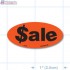 Sale Fluorescent Red Oval Merchandising Labels - Copyright - A1PKG.com SKU - 10324