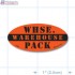 Warehouse Pack Fluorescent Red Oval Merchandising Labels - Copyright - A1PKG.com SKU - 10432