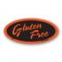 Gluten Free Fluorescent Red Oval Merchandising Label Copyright A1PKG.com - 10624