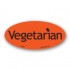 Diet Vegetarian Fluorescent Red Oval Merchandising Labels - Copyright - A1PKG.com SKU - 10642