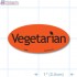 Diet Vegetarian Fluorescent Red Oval Merchandising Labels - Copyright - A1PKG.com SKU - 10642